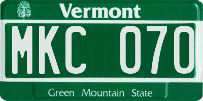 VT license plate MKC070