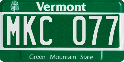 VT license plate MKC077