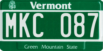 VT license plate MKC087