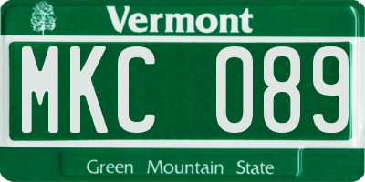 VT license plate MKC089