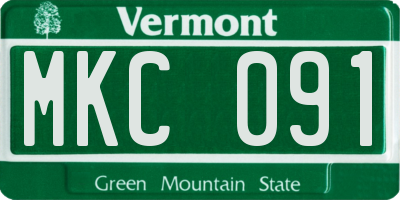 VT license plate MKC091