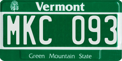 VT license plate MKC093