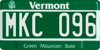 VT license plate MKC096