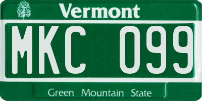 VT license plate MKC099