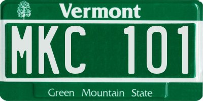 VT license plate MKC101