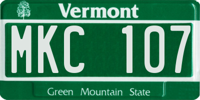 VT license plate MKC107