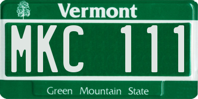 VT license plate MKC111