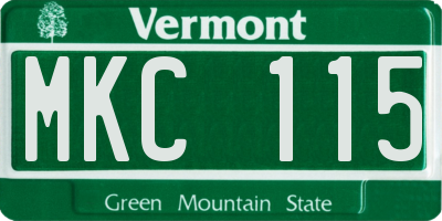 VT license plate MKC115