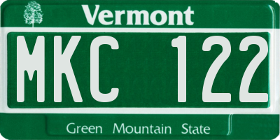 VT license plate MKC122
