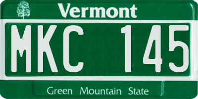 VT license plate MKC145