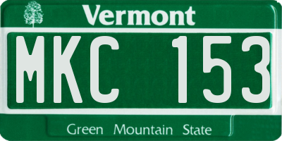 VT license plate MKC153