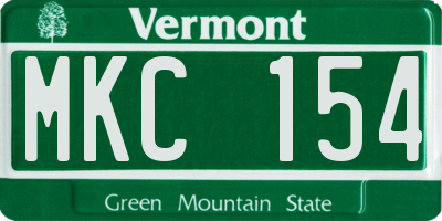 VT license plate MKC154
