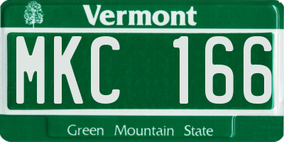 VT license plate MKC166