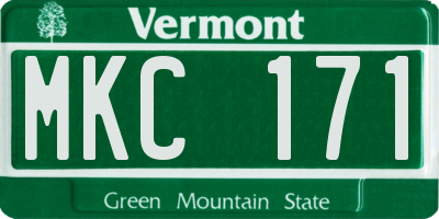 VT license plate MKC171