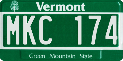 VT license plate MKC174