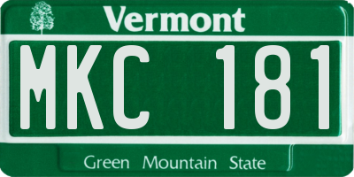 VT license plate MKC181