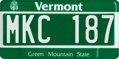 VT license plate MKC187