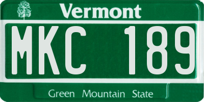 VT license plate MKC189