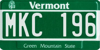 VT license plate MKC196