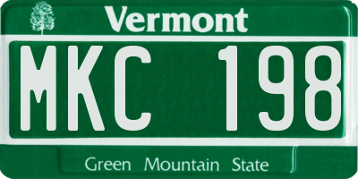 VT license plate MKC198