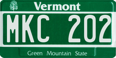 VT license plate MKC202