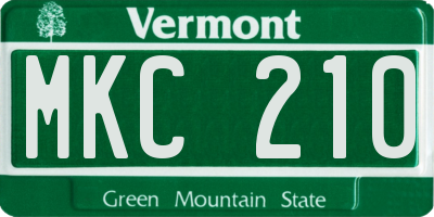VT license plate MKC210