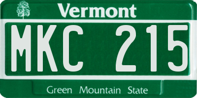 VT license plate MKC215