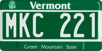 VT license plate MKC221