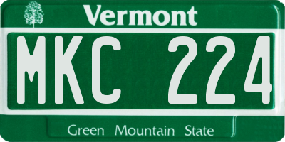 VT license plate MKC224