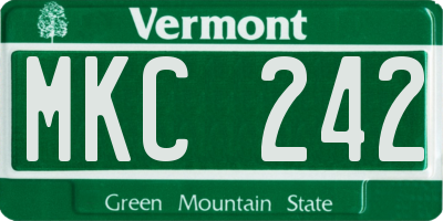 VT license plate MKC242