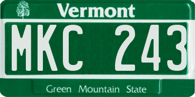 VT license plate MKC243