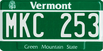 VT license plate MKC253