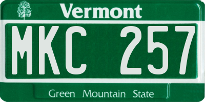 VT license plate MKC257