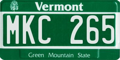 VT license plate MKC265
