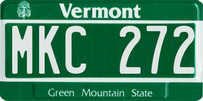 VT license plate MKC272