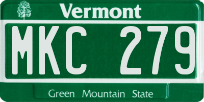 VT license plate MKC279