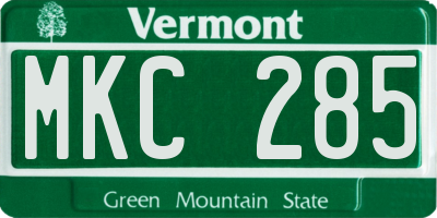 VT license plate MKC285