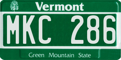 VT license plate MKC286