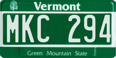 VT license plate MKC294