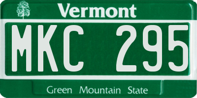 VT license plate MKC295