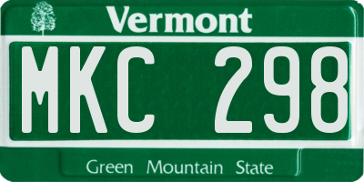 VT license plate MKC298