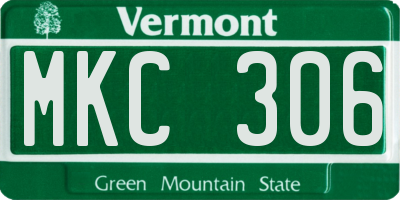 VT license plate MKC306