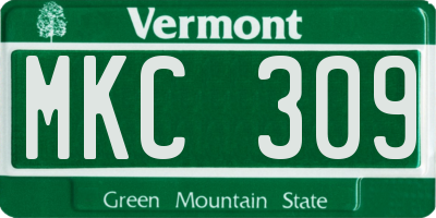 VT license plate MKC309