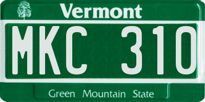 VT license plate MKC310