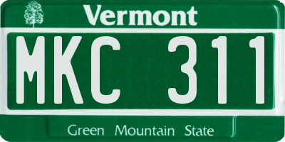 VT license plate MKC311