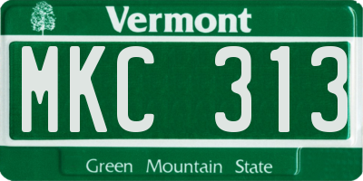 VT license plate MKC313