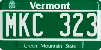 VT license plate MKC323