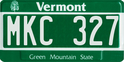 VT license plate MKC327