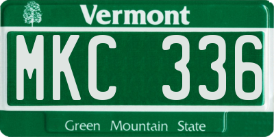 VT license plate MKC336
