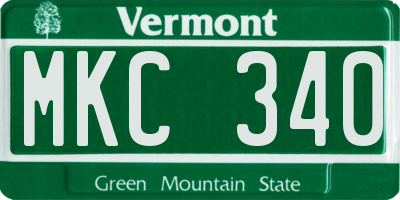 VT license plate MKC340